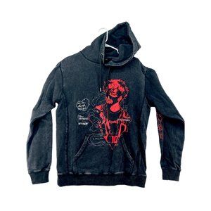 Corpse Husband Authentic Men's Graphic Black Red Hoodie "Miss You!" size S NWOT